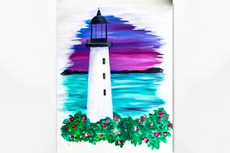 Paint Nite: Lighthouse Sunset By The Sea